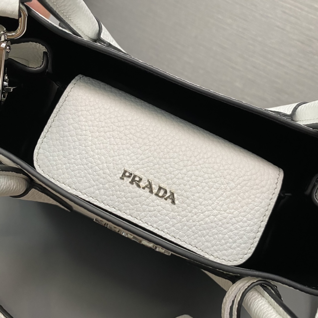 Prada Double Leather Mini Bag Shoulder Bag Black 1BG443